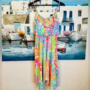 Lilly Pulitzer Dominica Handkerchief-hem dress, size Small